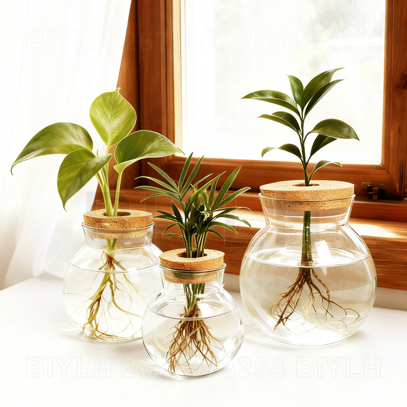 Hydroponic Grow Pod - 코르크 뚜껑이 있는 수경 식물 유리