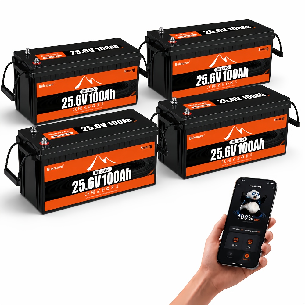 Smart Garden Arduino - Buknuwo 4팩 25.6V 100Ah LiFePO4 딥