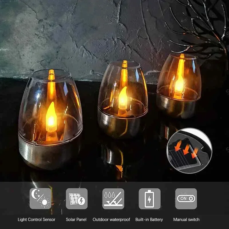 LED 태양 양초 빛 Flameless 충전식 야간 조 - Smart Garden Light 리뷰 및 가격