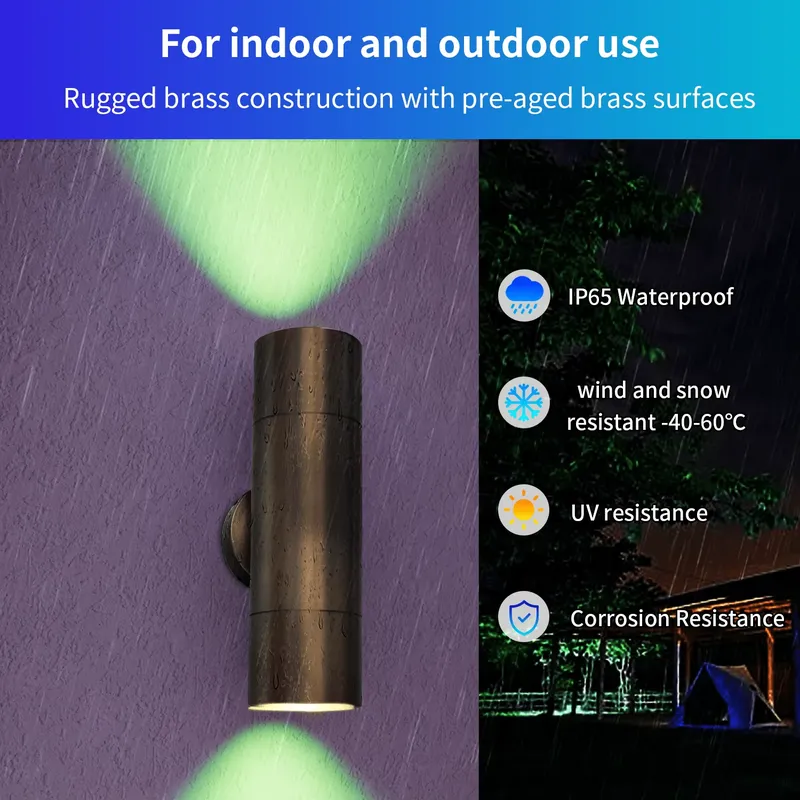 내구성 있는 황동 야외 LED 벽등 IP65 방수 디자 - Smart Garden Is 리뷰 및 가격