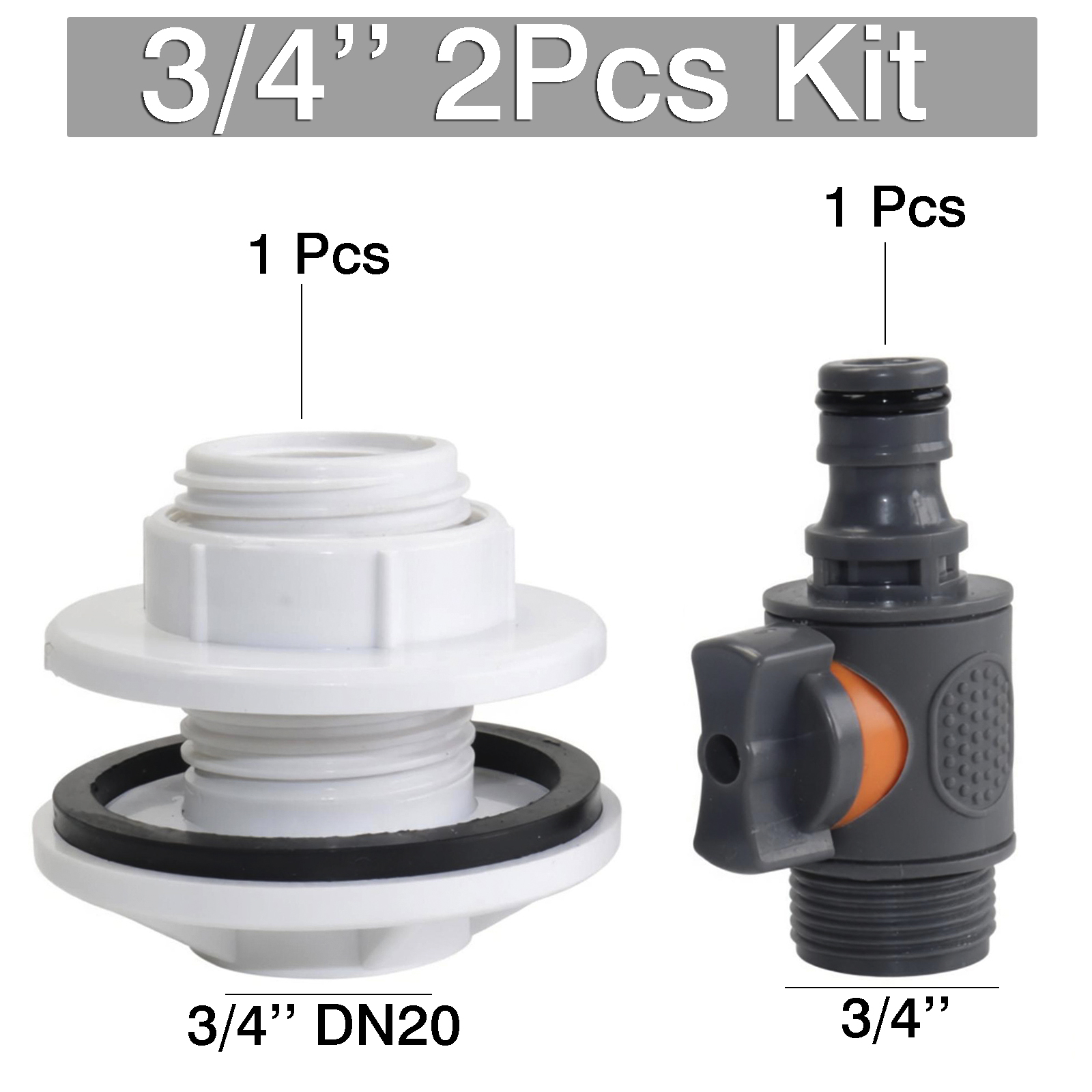 2Pcs 3/4 '' 세트 1Pc IBC 물 탱크 어댑 - Smart Garden Hose Timer 리뷰 및 가격