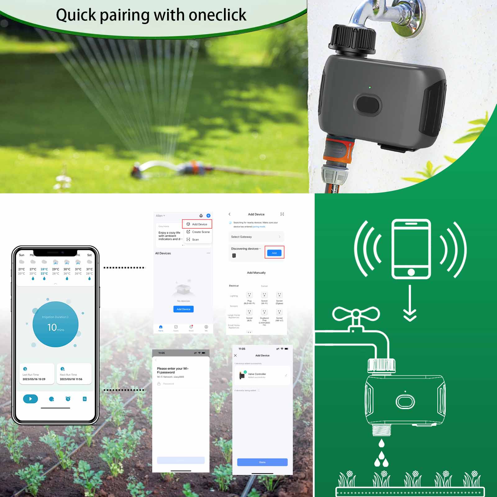 인소마 자동 식물 관개 스마트 와이파이 스프링클러 타이 - Smart Garden Water Timer 리뷰 및 가격